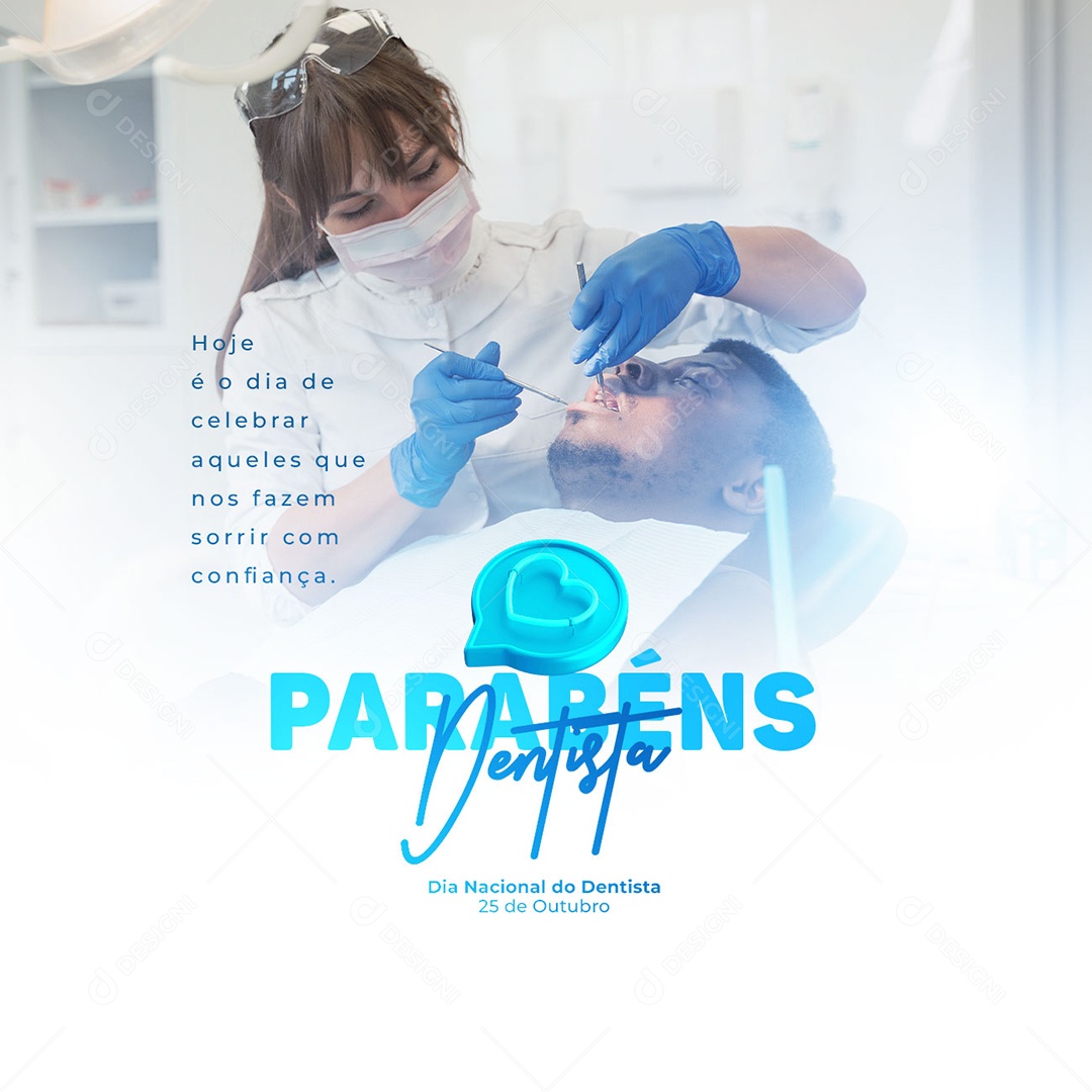 Dia Nacional do Dentista Parabéns Social Media PSD Editável