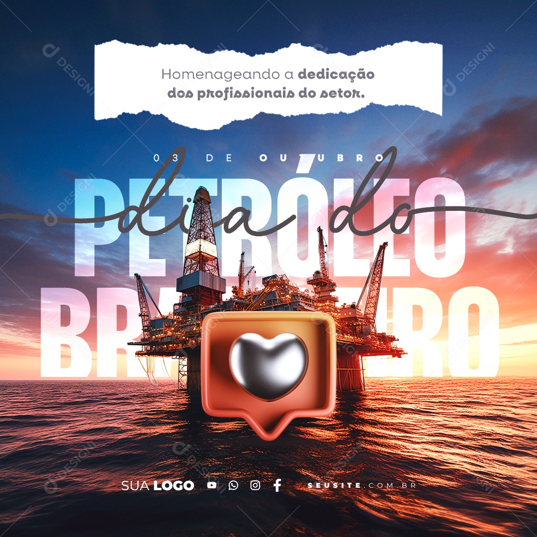 Social Media Dia Do Petróleo Brasileiro 03 de Outubro Social Media PSD Editável