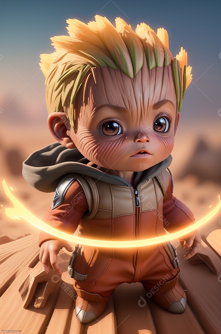 Ilustração baby groot