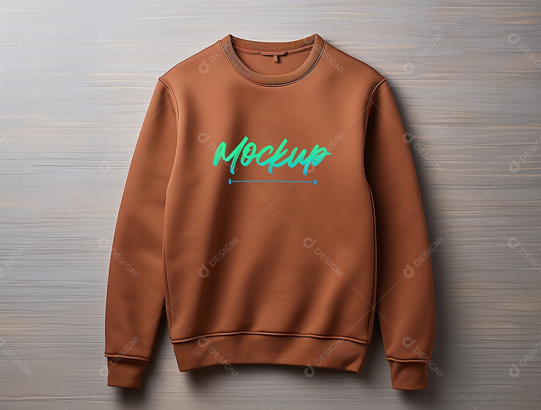 Mockup de Moletom Marrom PSD Editável