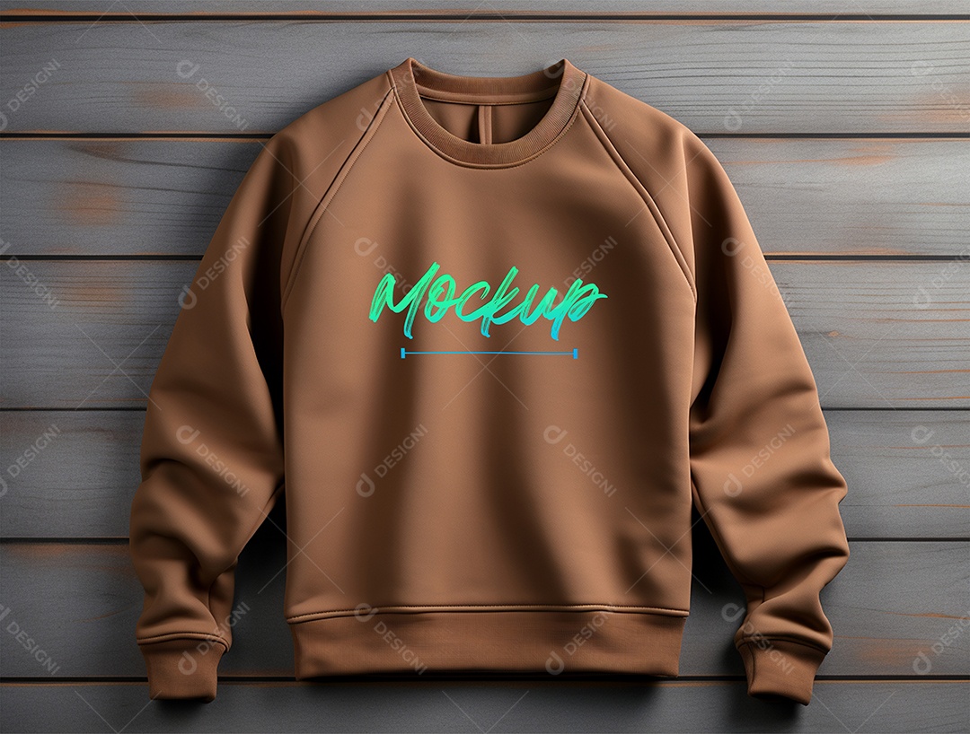 Mockup de Moletom Marrom PSD Editável