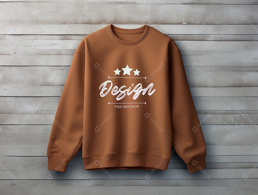 Mockup de Moletom Marrom PSD Editável