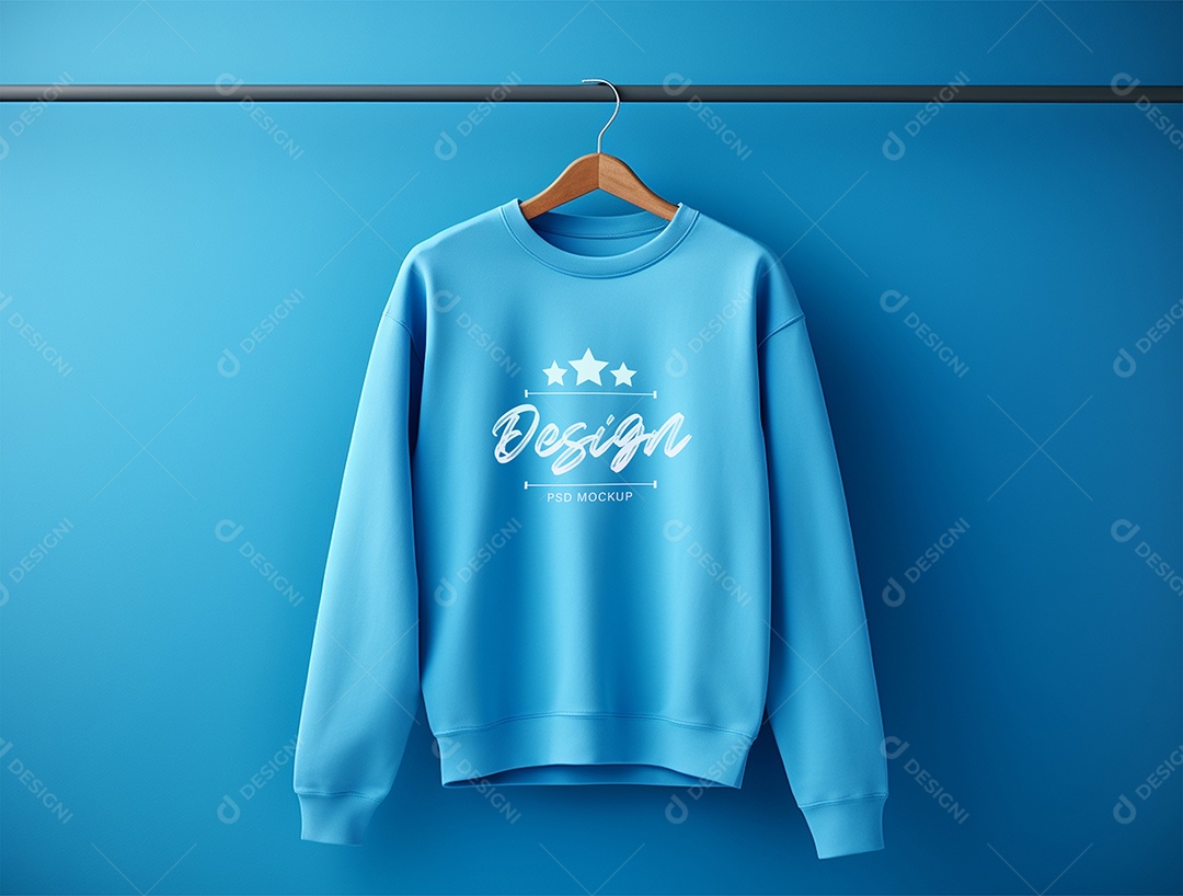Mockup de Moletom Azul PSD Editável