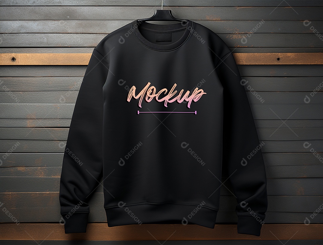 Mockup de Moletom Preto PSD Editável