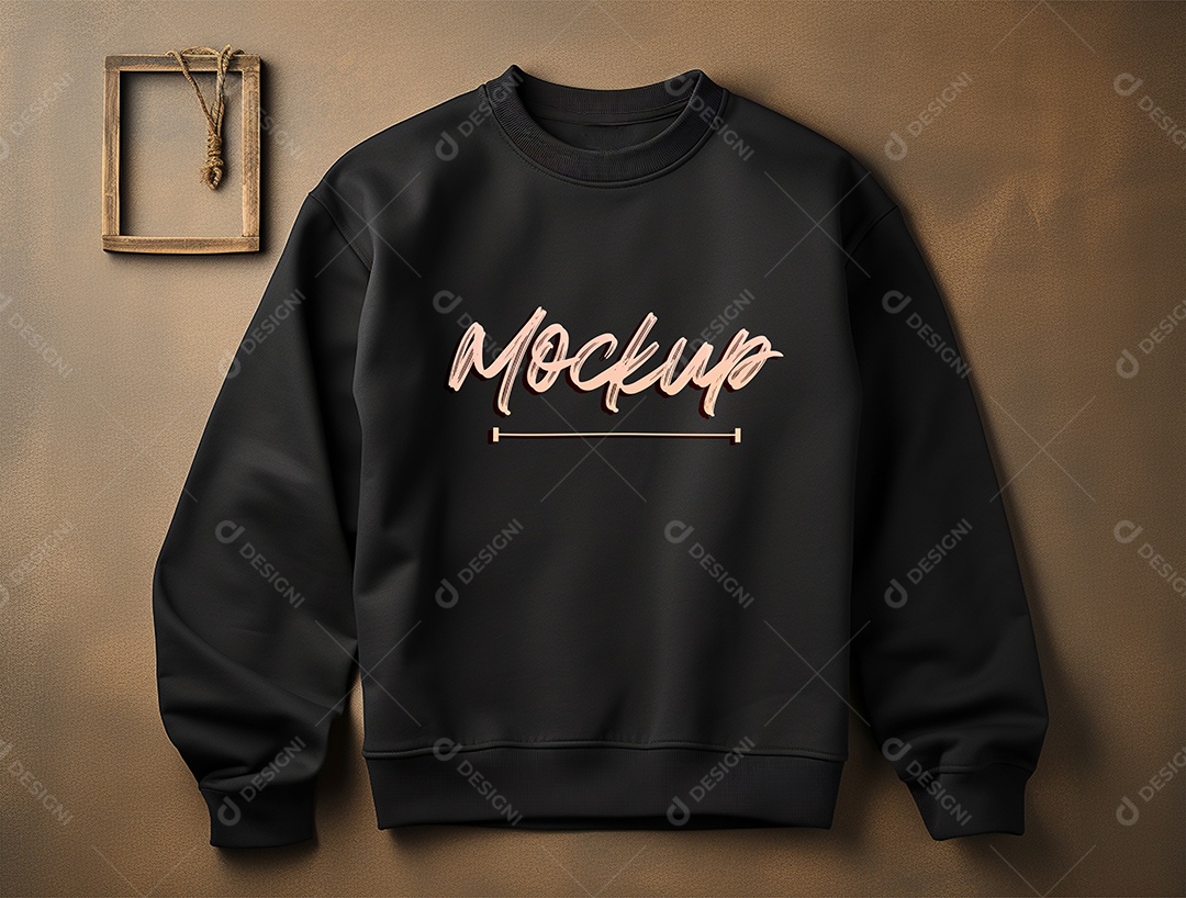 Mockup de Moletom Preto PSD Editável