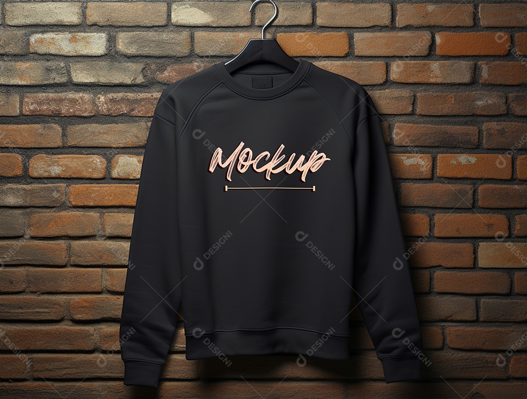 Mockup de Moletom Preto PSD Editável