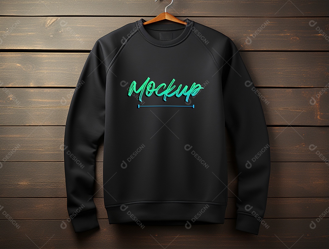 Mockup de Moletom Preto PSD Editável