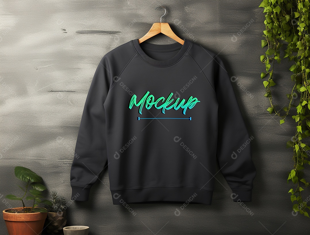 Mockup de Moletom Preto PSD Editável