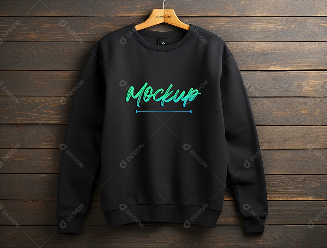 Mockup de Moletom Preto PSD Editável