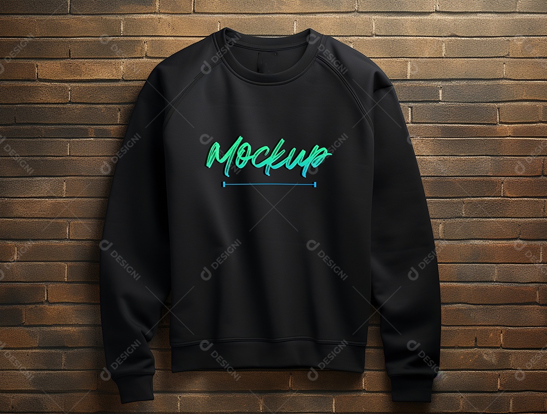 Mockup de Moletom Preto PSD Editável