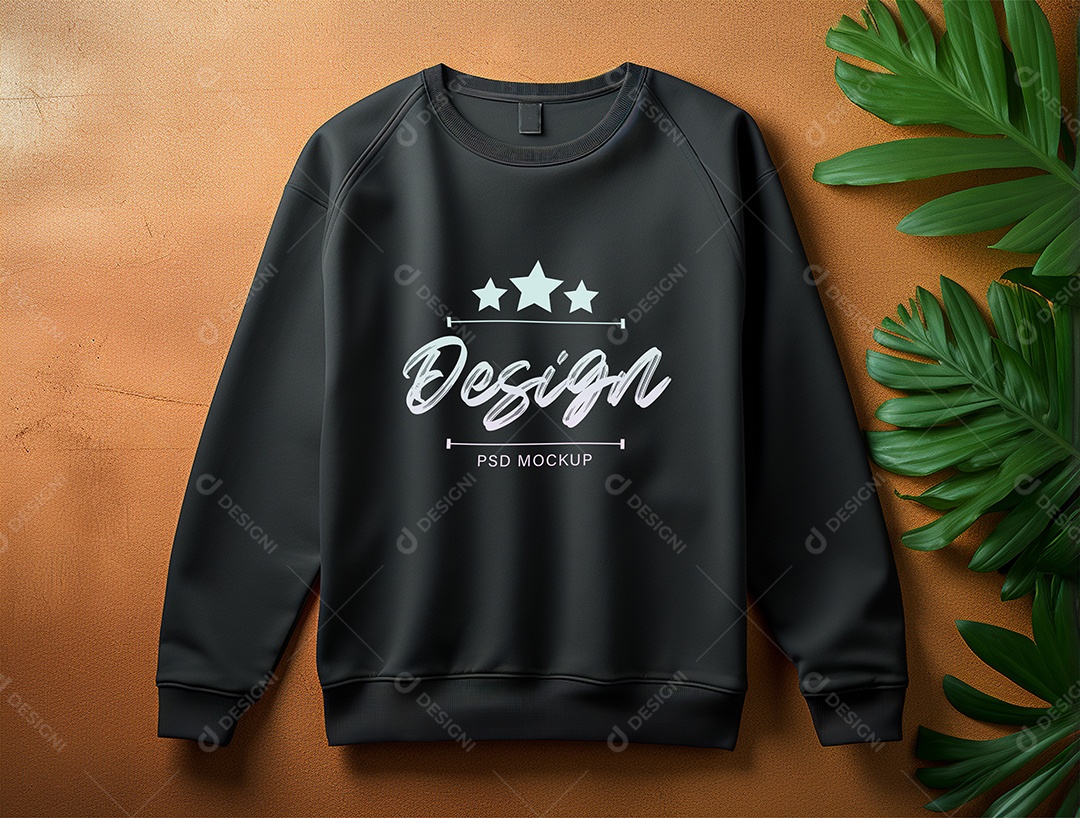 Mockup de Moletom Preto PSD Editável