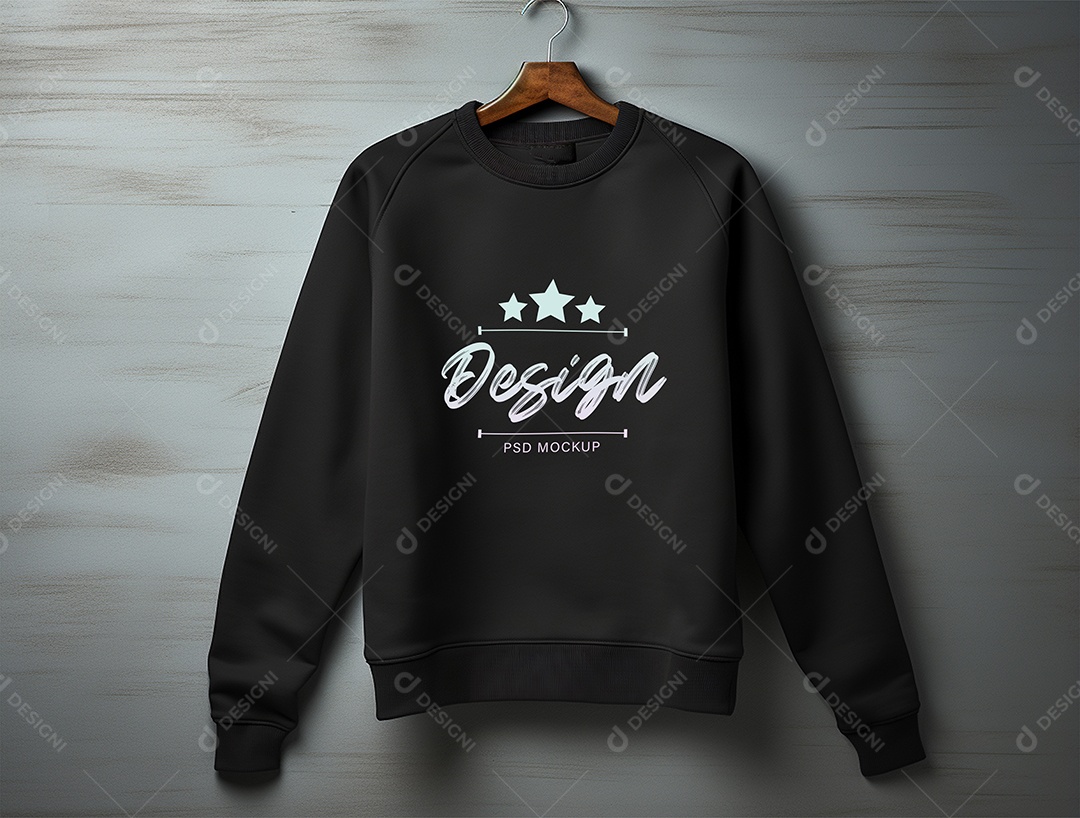 Mockup de Moletom Preto PSD Editável