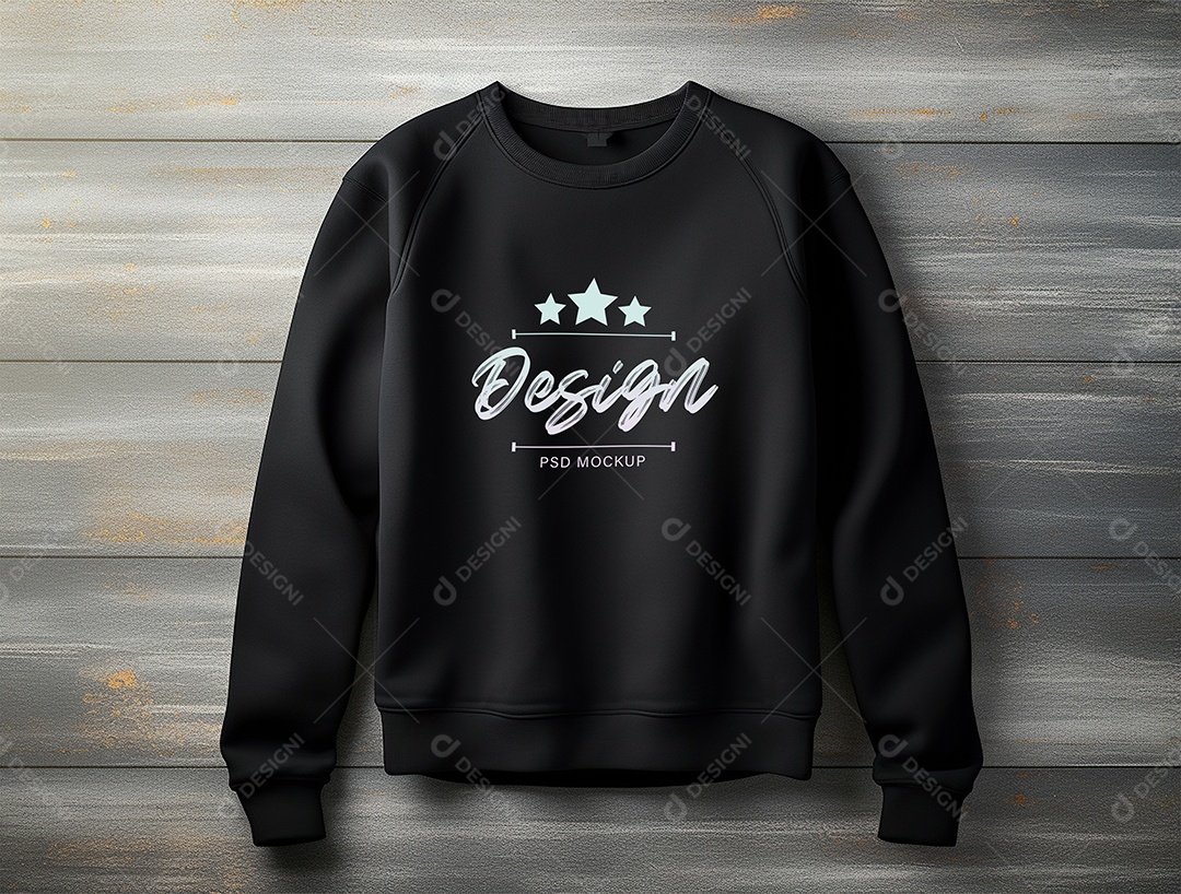 Mockup de Moletom Preto PSD Editável