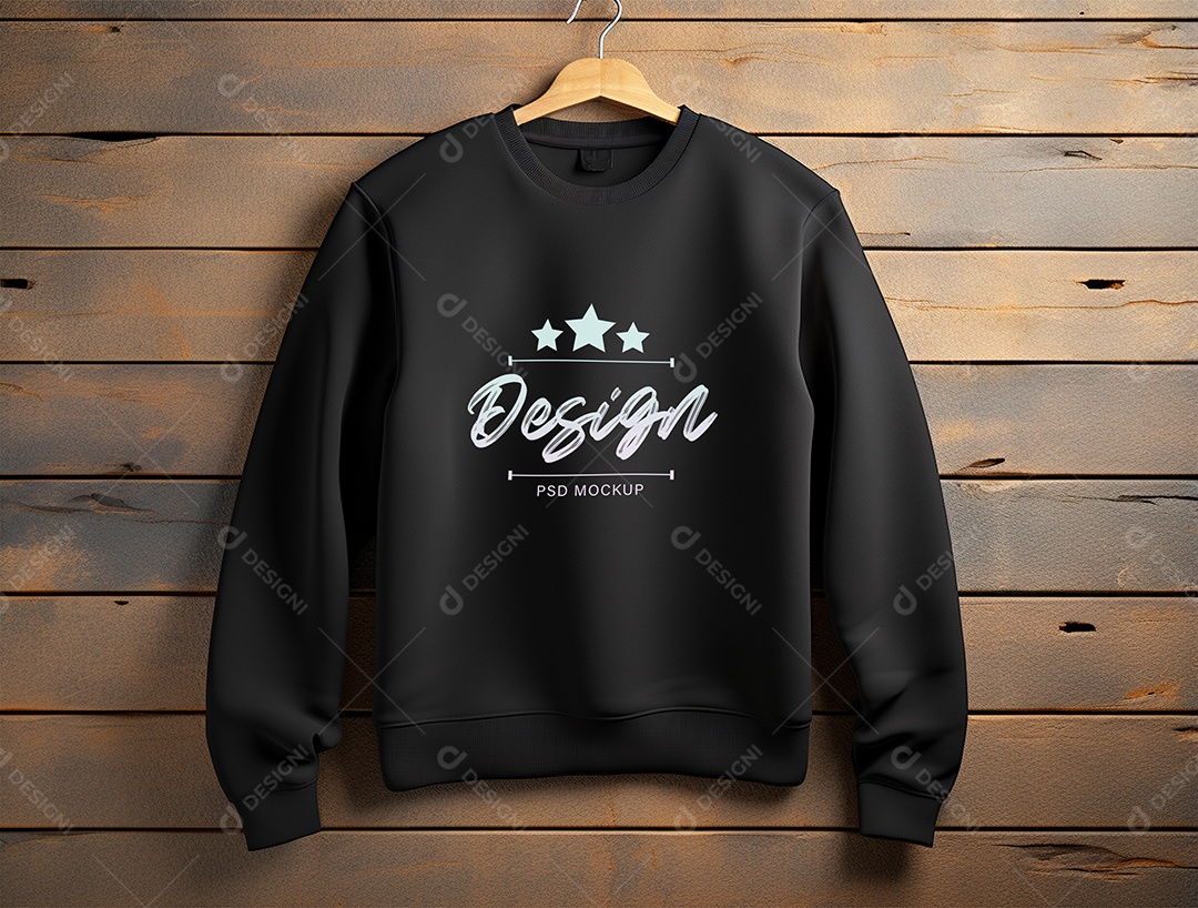 Mockup de Moletom Preto PSD Editável