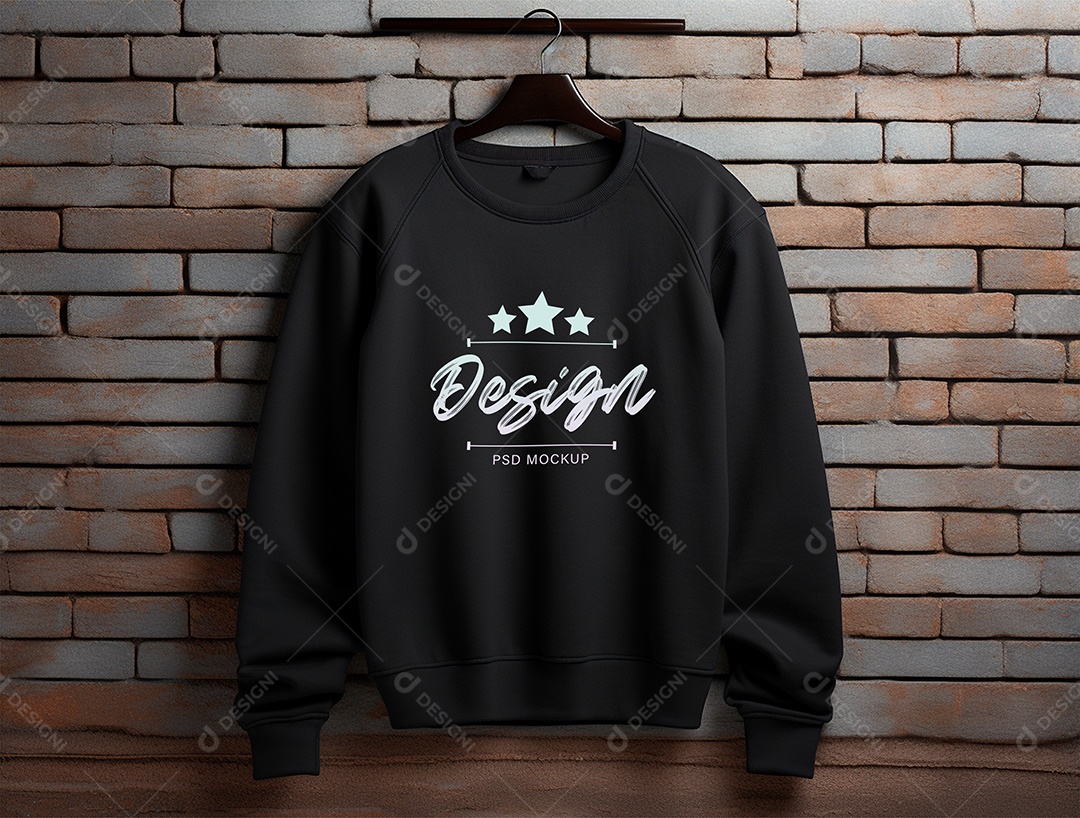 Mockup de Moletom Preto PSD Editável