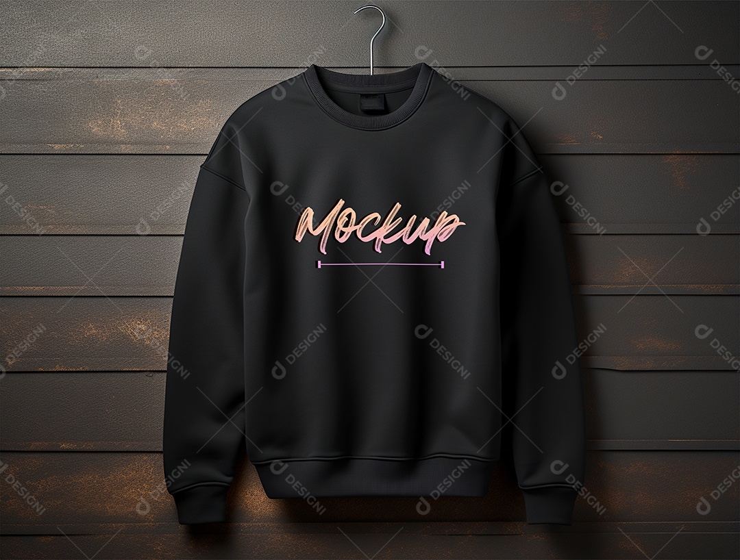 Mockup Moletom Preto PSD Editável