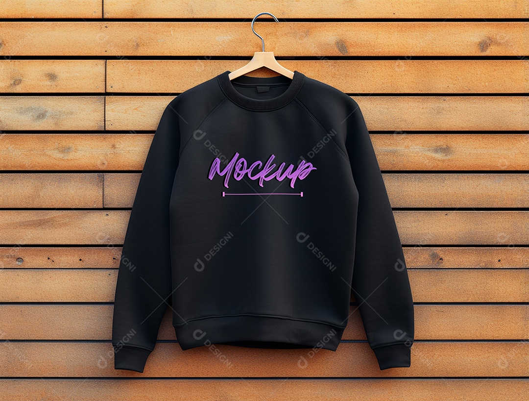 Mockup Moletom Preto PSD Editável