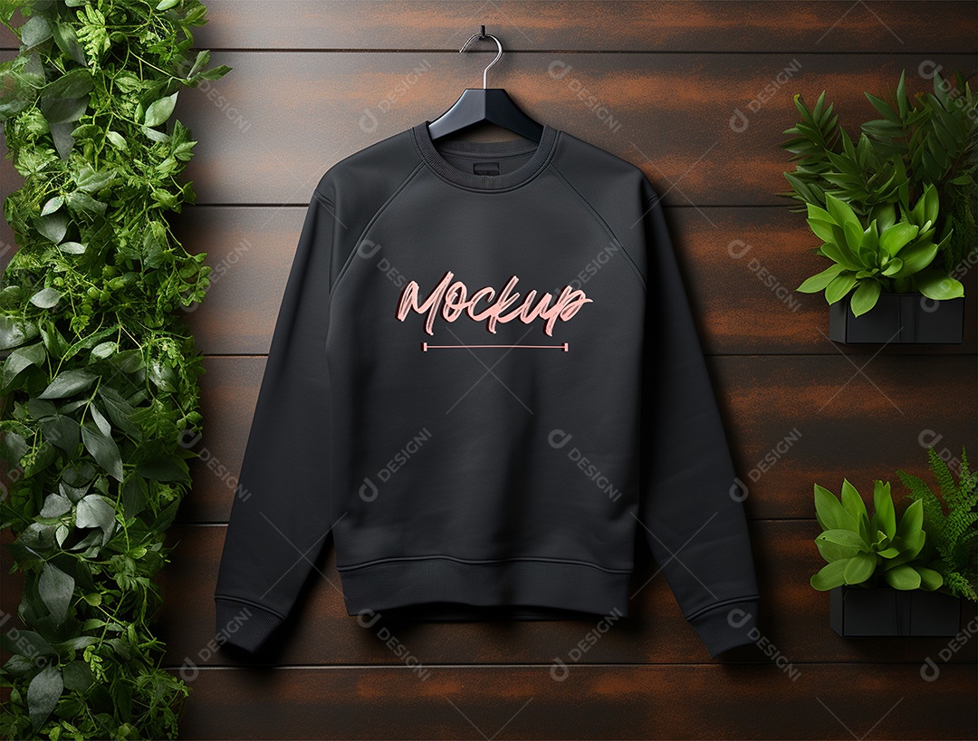 Mockup Moletom Preto PSD Editável