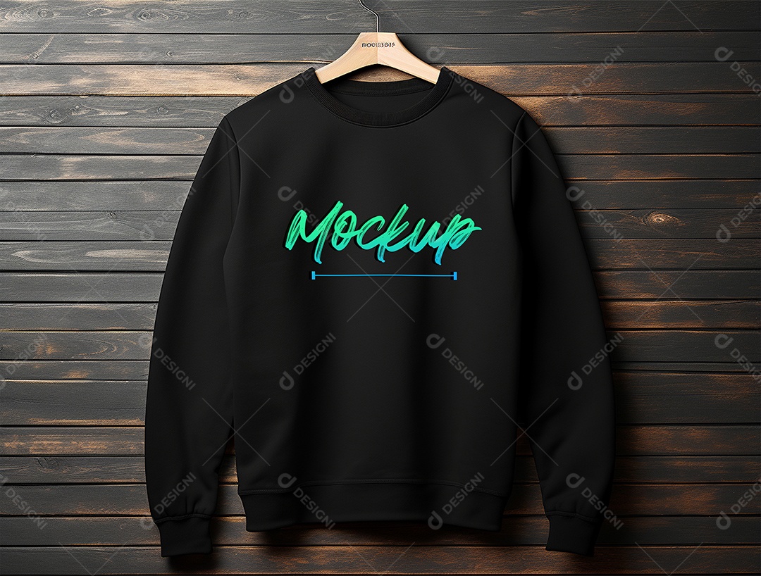 Mockup Moletom Preto PSD Editável