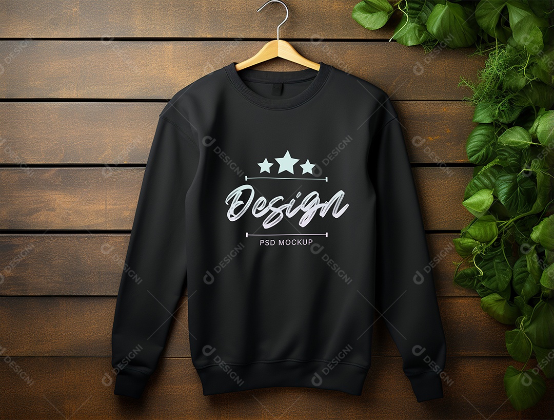 Mockup Moletom Preto PSD Editável