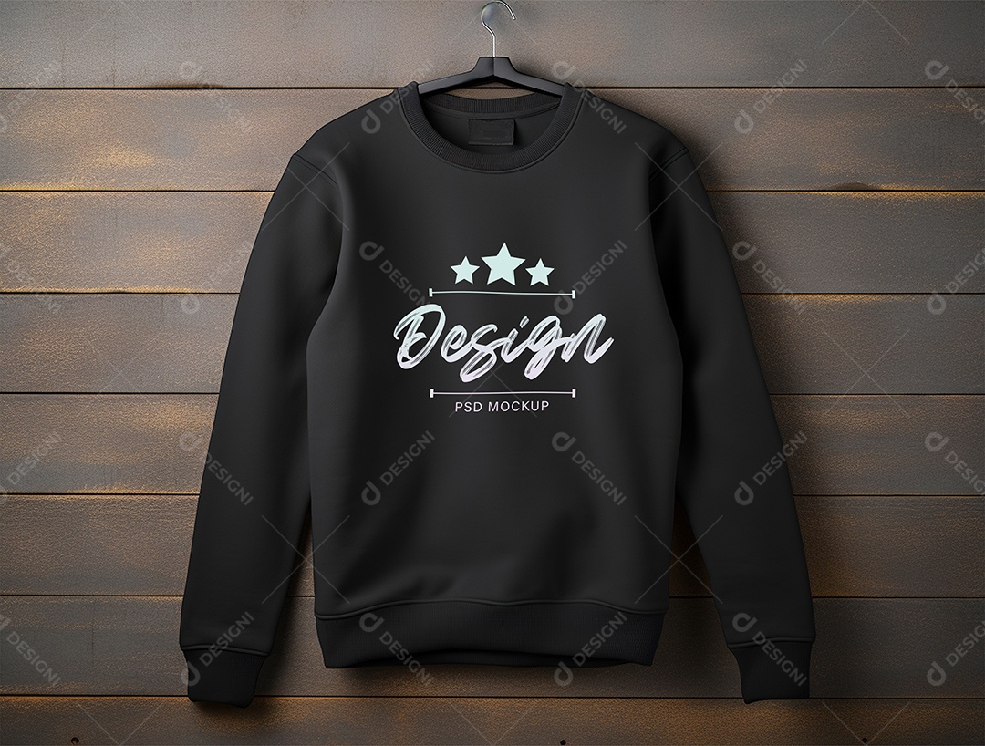 Mockup Moletom Preto PSD Editável