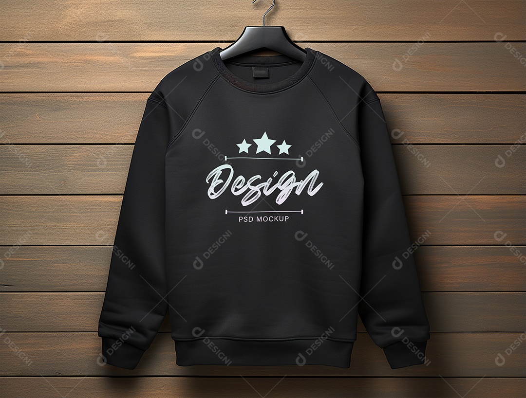 Mockup Moletom Preto PSD Editável