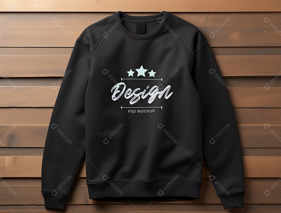 Mockup Moletom Preto PSD Editável