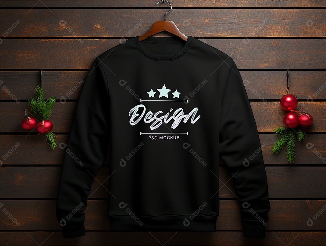 Mockup Moletom Preto PSD Editável