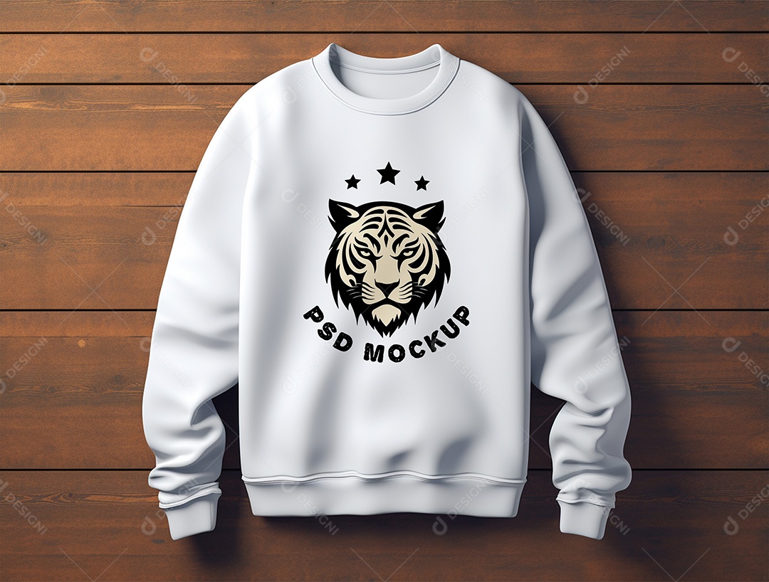 Mockup Moletom Branco PSD Editável