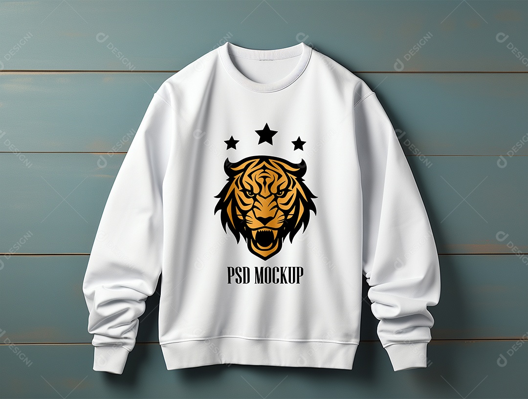 Mockup Moletom Branco PSD Editável