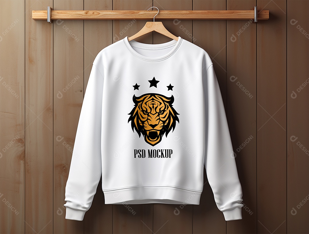 Mockup Moletom Branco PSD Editável