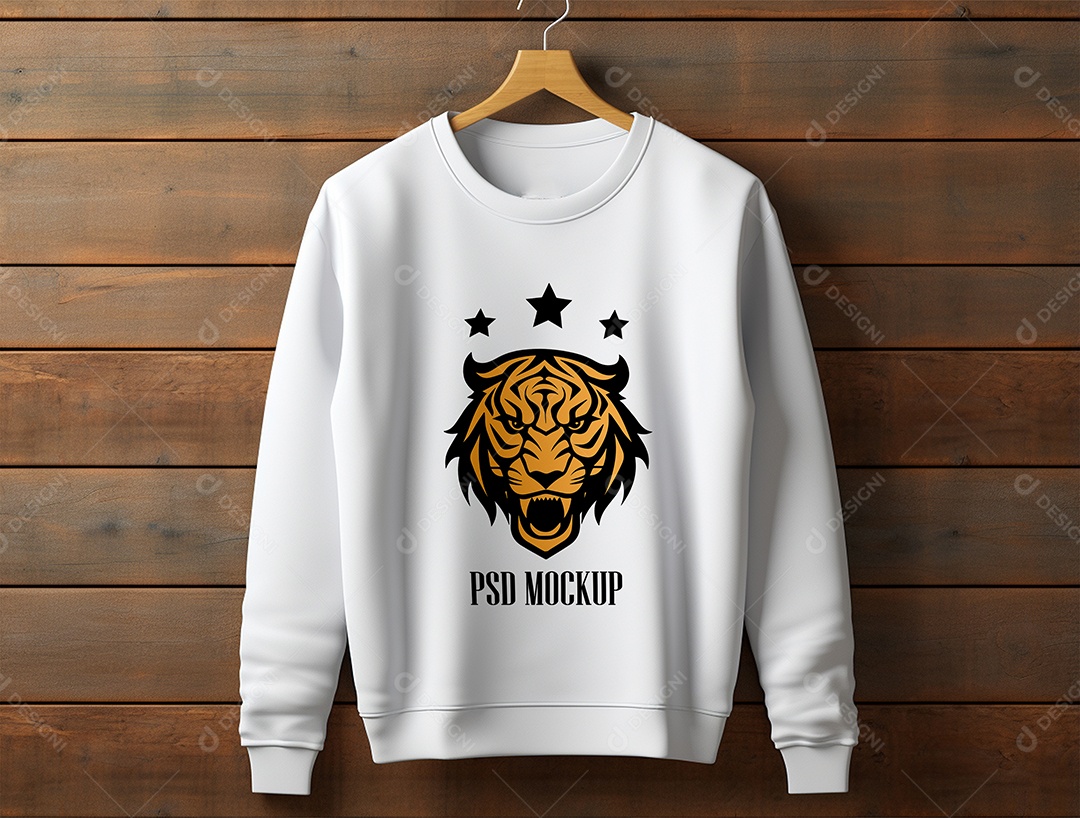 Mockup Moletom Branco PSD Editável