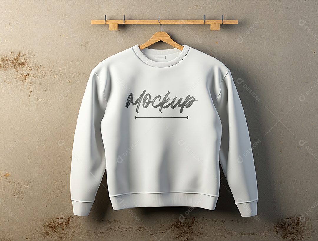 Mockup Moletom Branco PSD Editável