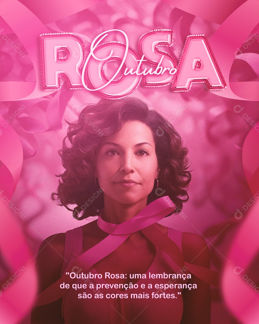 Outubro Rosa Prevenção e a Esperança Social Media PSD Editável
