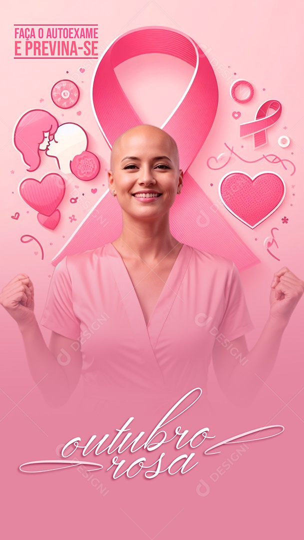 Story Outubro Rosa Previna-se Social Media PSD Editável