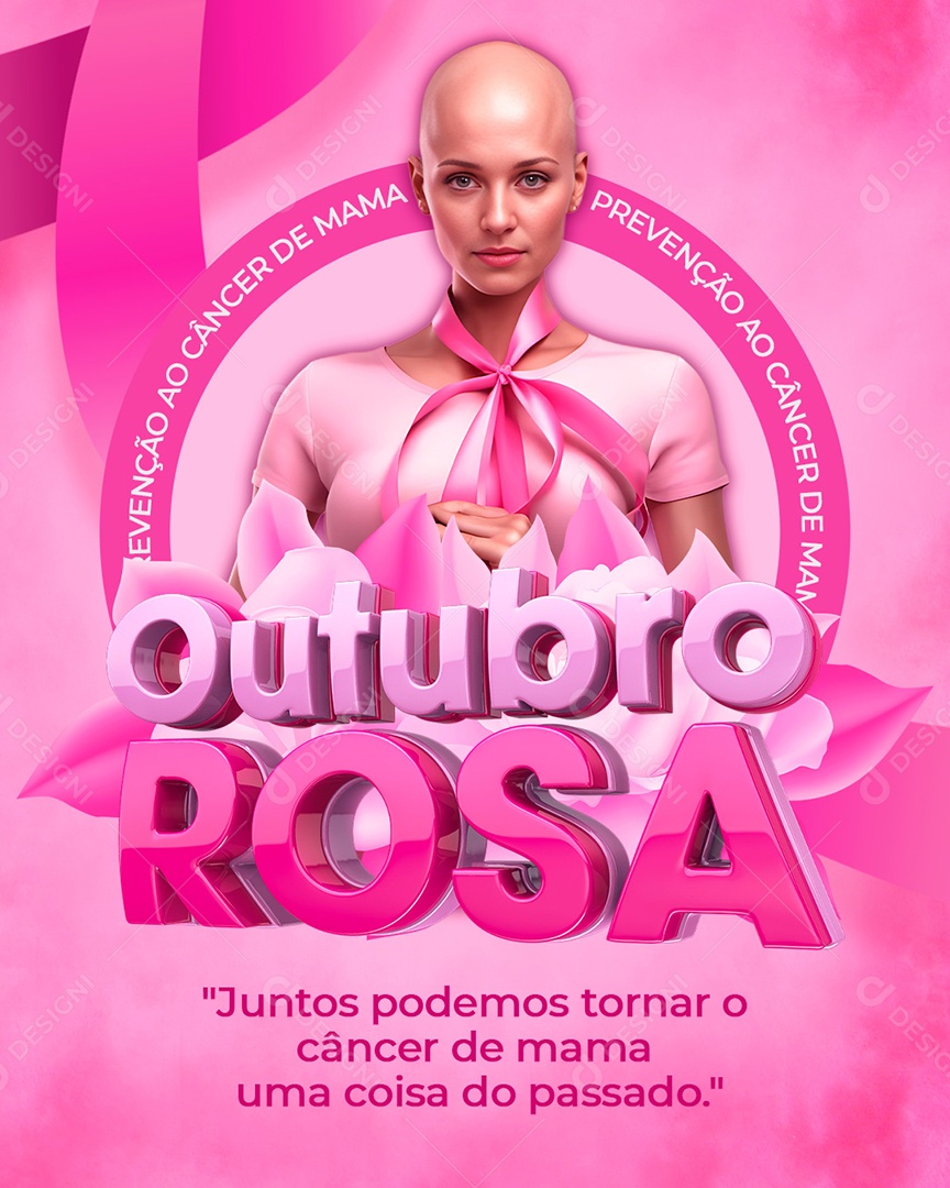 Social Media Outubro Rosa Prevenção Ao Câncer De Mama PSD Editável