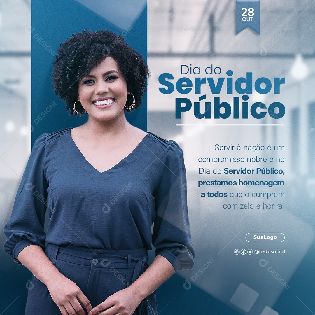 Social Media Homenagem a Todos Dia Do Servidor Público PSD Editável