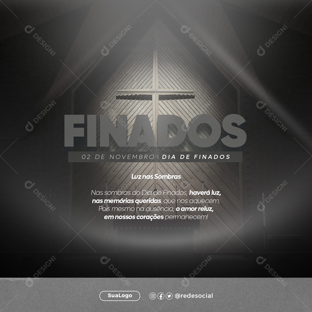 Dia De Finados Luz Nas Sombras Social Media PSD Editável