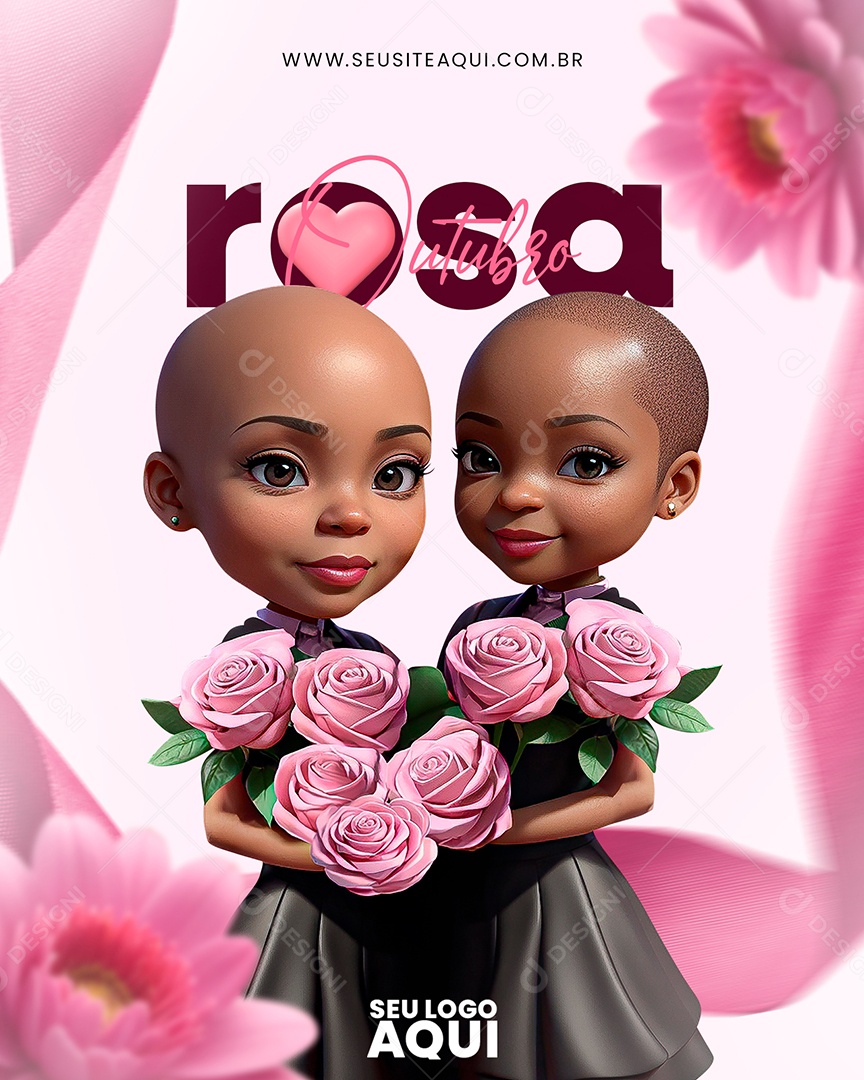 Social Media Outubro Rosa Mês de Conscientização ao Câncer de Mama PSD Editável