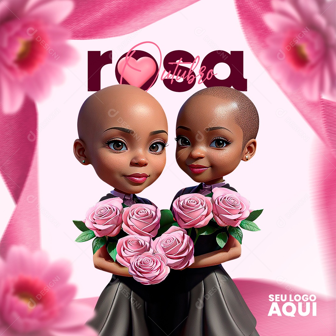 Outubro Rosa Mês de Conscientização ao Câncer de Mama Social Media PSD Editável