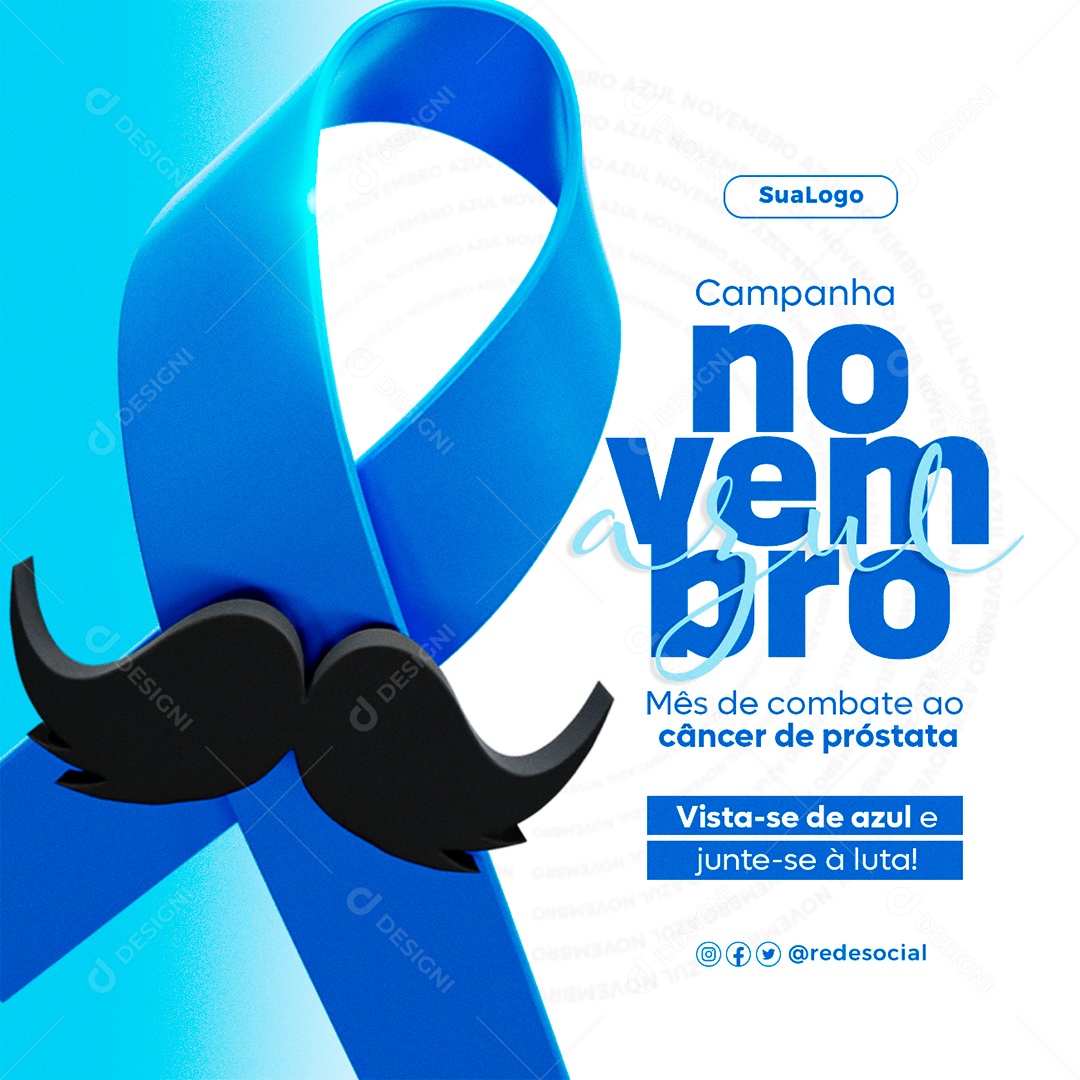 Novembro Azul Mes de Camapanha ao Câncer de Próstata Social Media PSD Editável