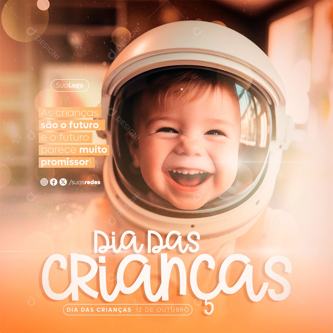Dia das Crianças 12 de Outubro o Futuro Parece Muito Promissor Social Media PSD Editável