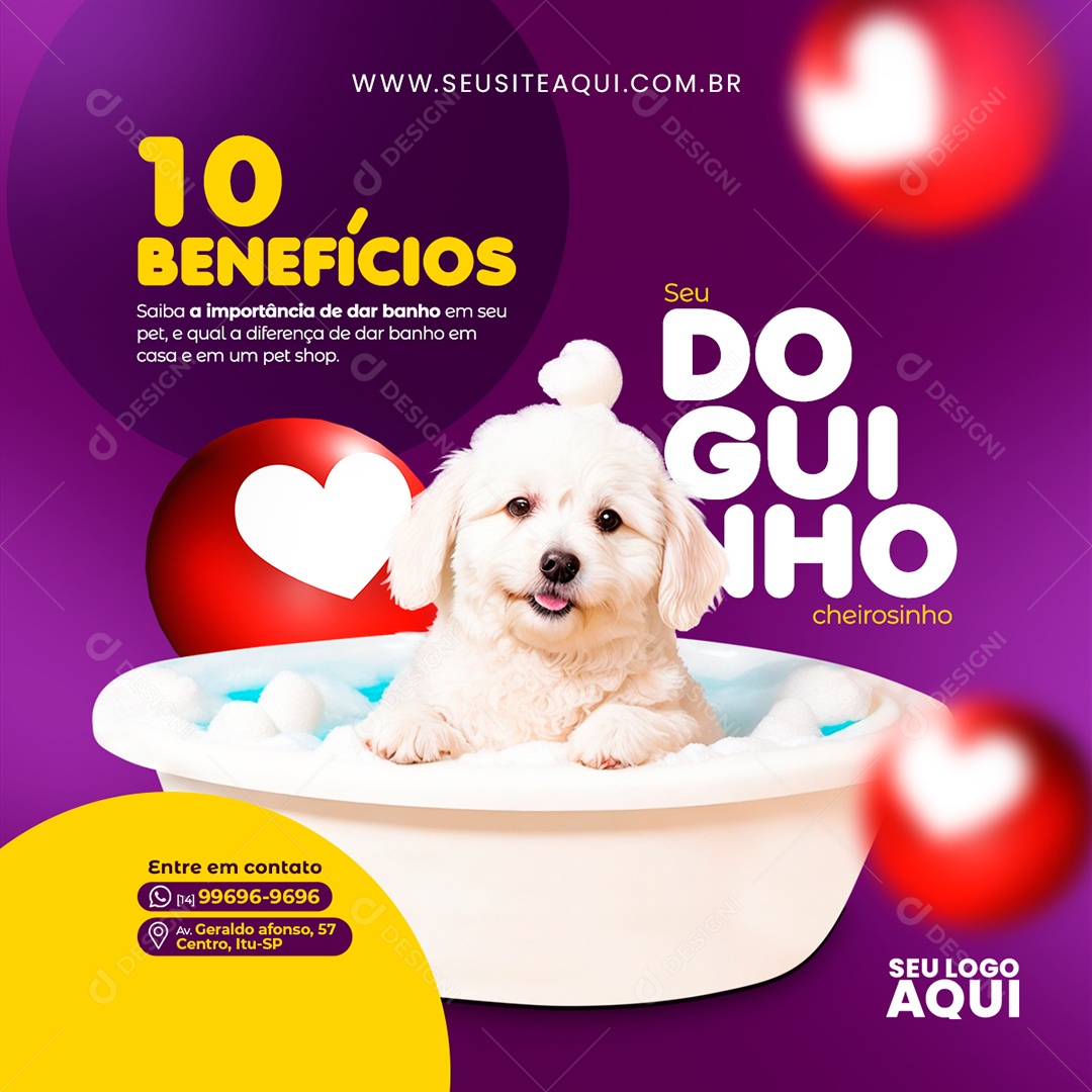 Pet Shop seu Doguinho Cheirosinho Social Media PSD Editável