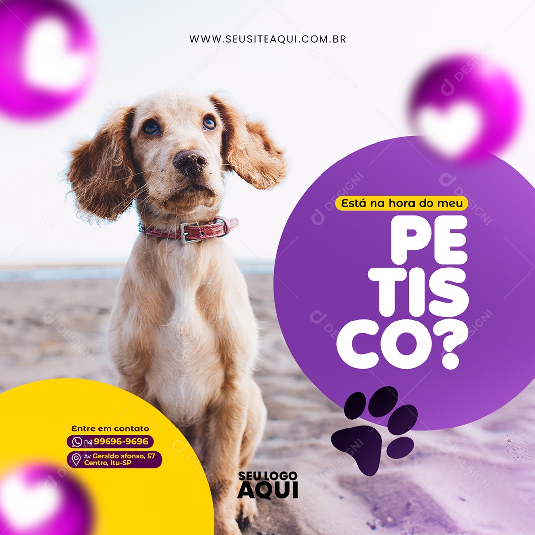 Pet Shop Está na Hora do Meu Petisco Social Media PSD Editável