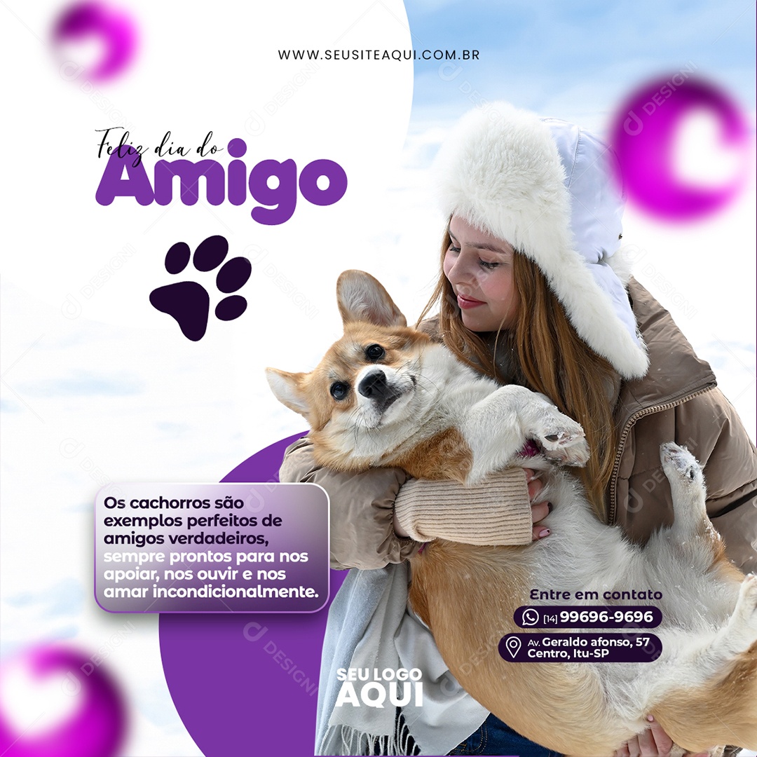 Social Media Pet Shop Feliz Dia do Amigo Social Media PSD Editável