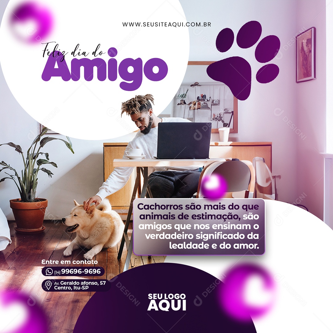 Pet Shop Feliz Dia do Amigo Social Media PSD Editável