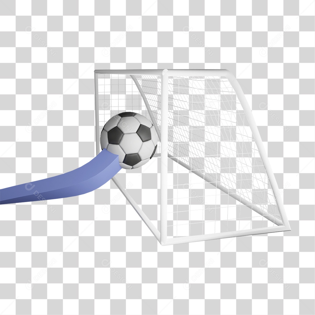 Trave e Bola de Futebol PNG Transparente