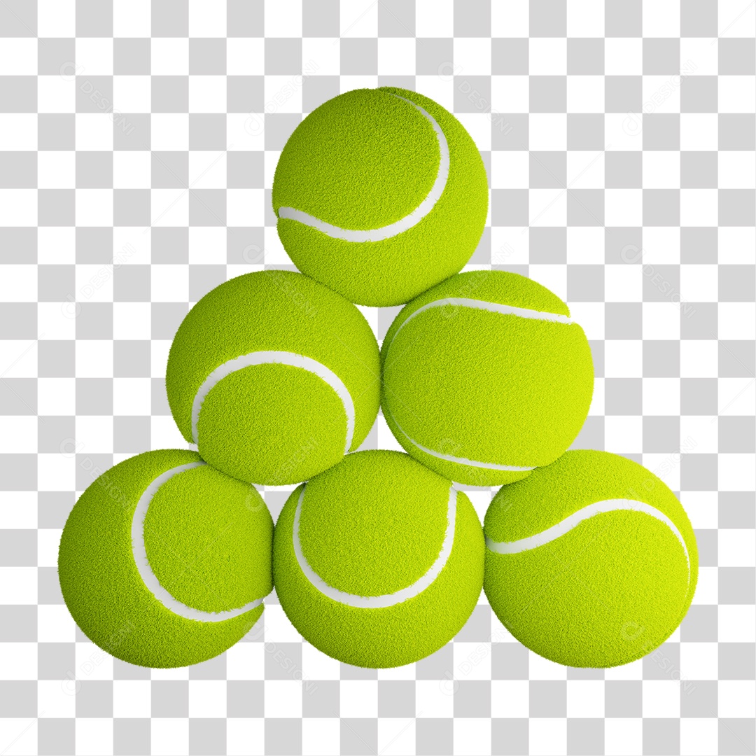 Bolas de Tênis Empilhadas PNG Transparente