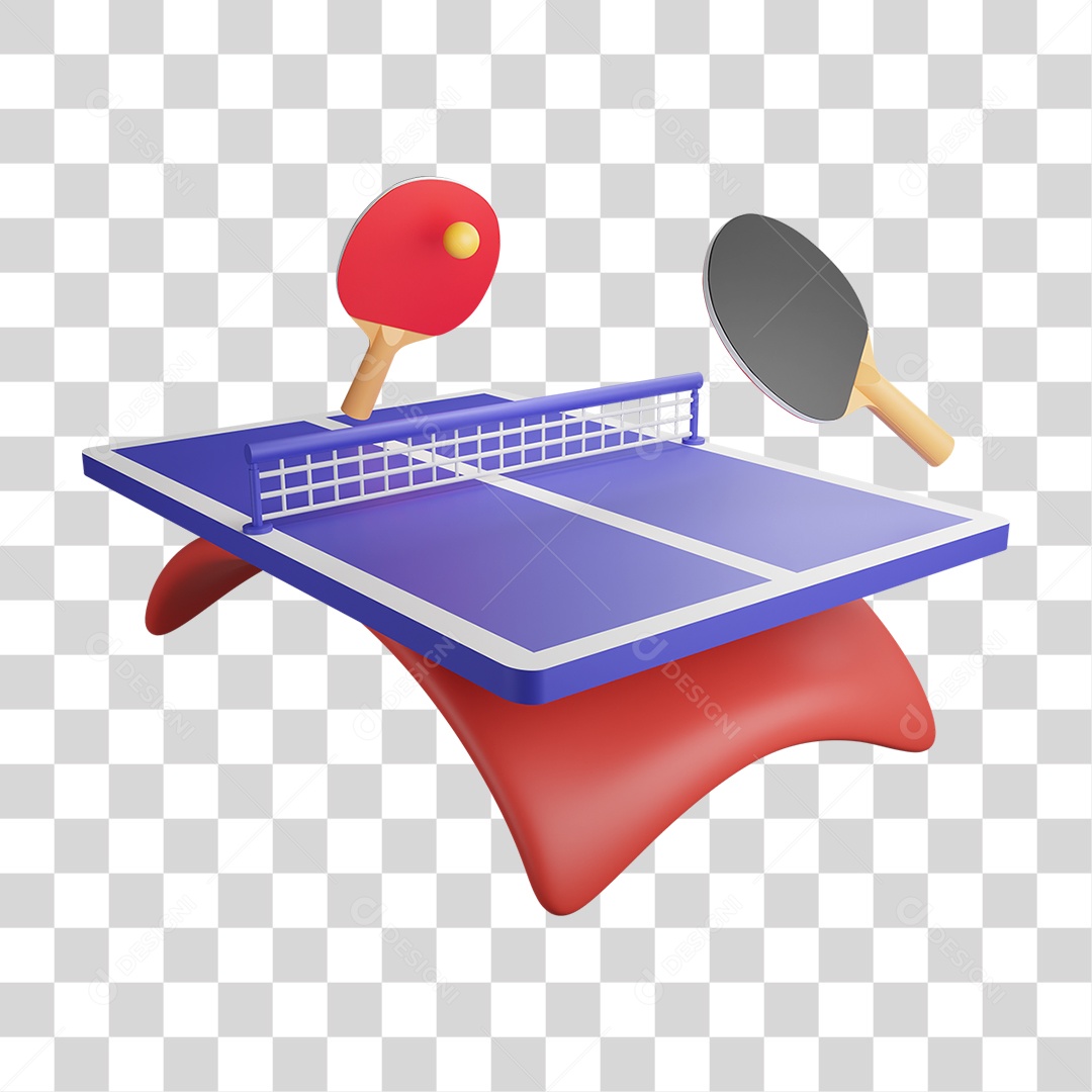 Raquete de Ping Pong e Mesa PNG Transparente