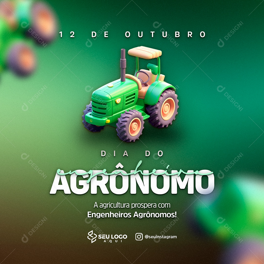 Social Media Dia Do Engenheiro Agrônomo 12 De Outubro PSD Editável